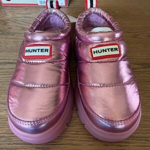 Hunter Kids Metallic Pink Slippers